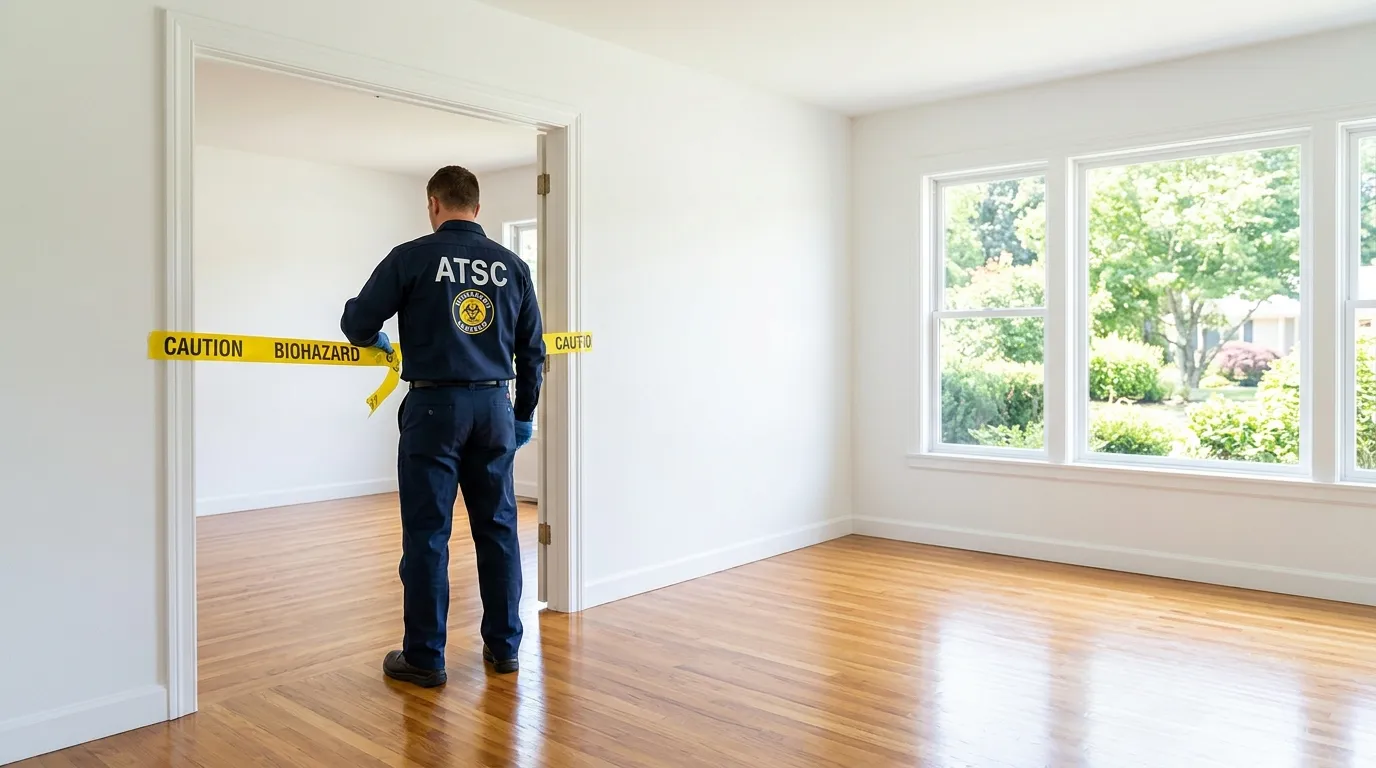 Certified biohazard cleanup crew performing Decomposition Cleanup in Tega Cay